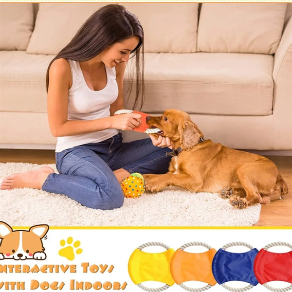 Flying Disc Training Dog Rope Toy