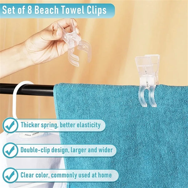 Clear White Beach Towel Clips