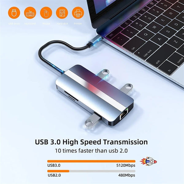 8 in 1 USB C Hub Adapter
