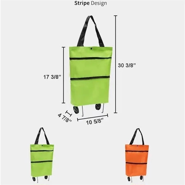 Folding Shopping Bag with Wheels Oxford Grocery Cart