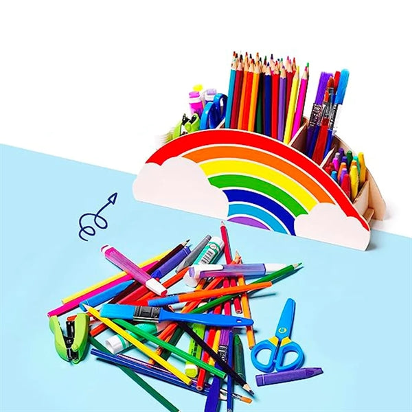 Wooden Rainbow Pen Holder