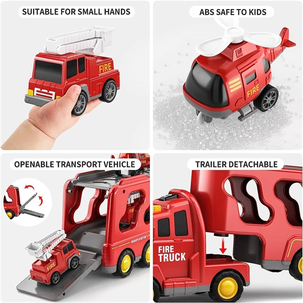 5 in 1 Carrier Truck Transport Cars for Toddlers 1-3
