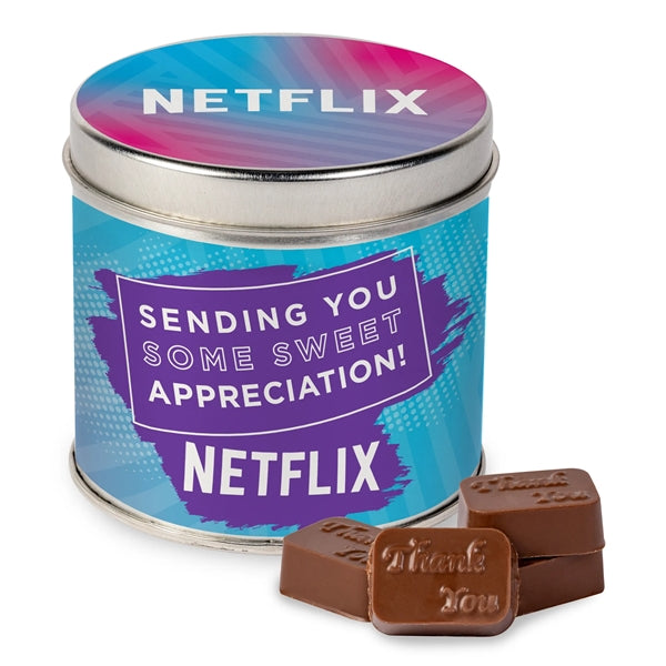 Round Tin with Molded Chocolates