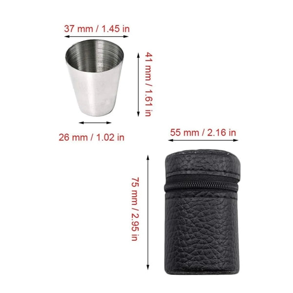 Stainless Steel 1oz Wine Shot Glass Set