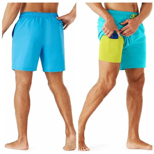 Man Swim Trunks Quick-Dry Beach Shorts with Pockets