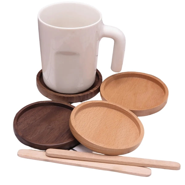 Wooden Coaster Beech/Walnut