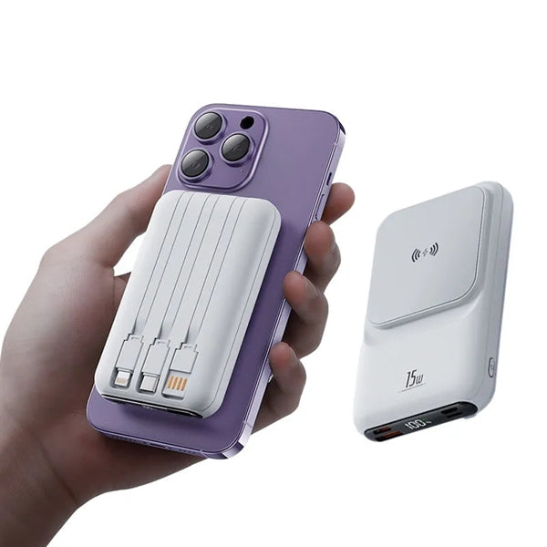 10000mAh Mini Magnetic Power Bank 15W Wireless Charger