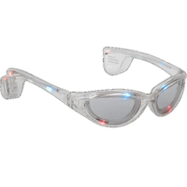 LED Flashing Eyeglasses - Clear