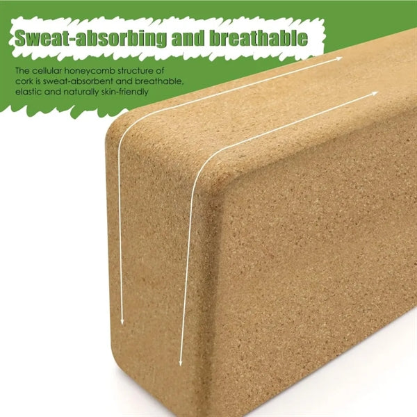 9"x6"x3" Natural Cork Yoga Block