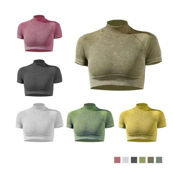 High Neck Sports T-Shirt Top