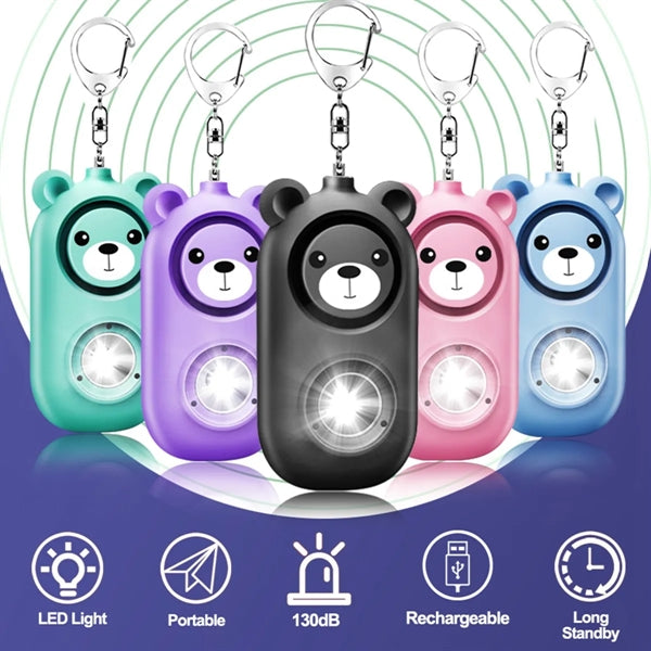 Personal Alarm Emergency Siren Whistle Keychain Dual LED