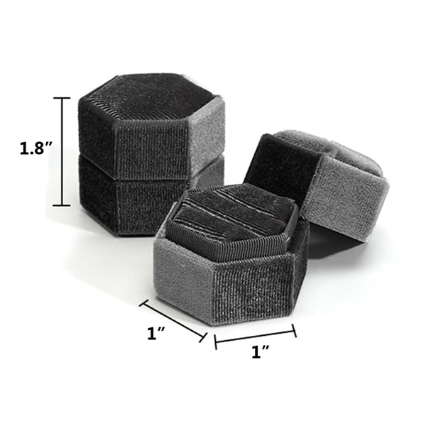 Hexagon Velvet Ring Display Holder