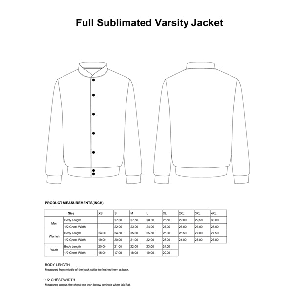 CUSTOM SUBLIMATED MEN'S VARSITY / LETTERMAN JACKET