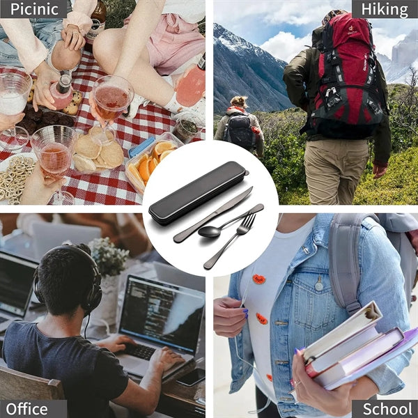Travel Cutlery Set With Portable Case