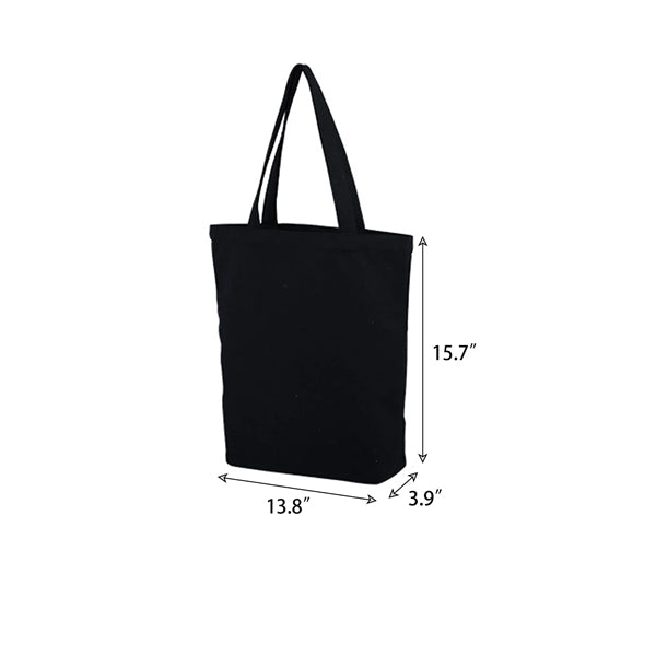 Casual Solid Color Cotton Canvas Shopping Tote Bag MOQ 100