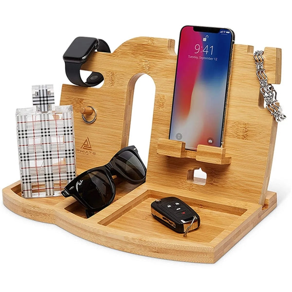 Bamboo Wood Charging Station