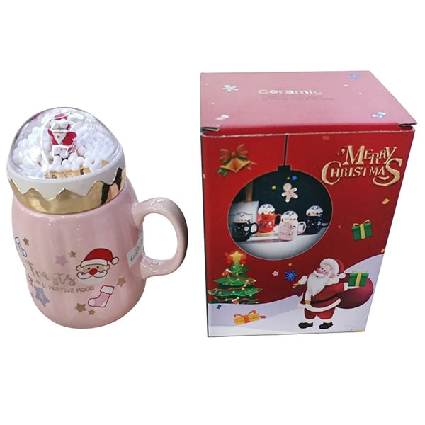 550Ml New Creative Christmas Cup With Landscape Lid