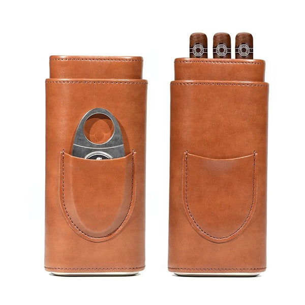 Leather Cigar Case with Cutter