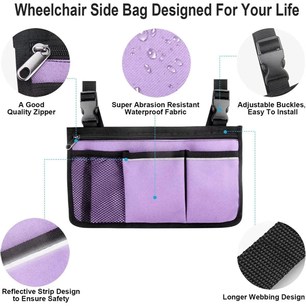 Wheelchair Side Organizer Storage Bag