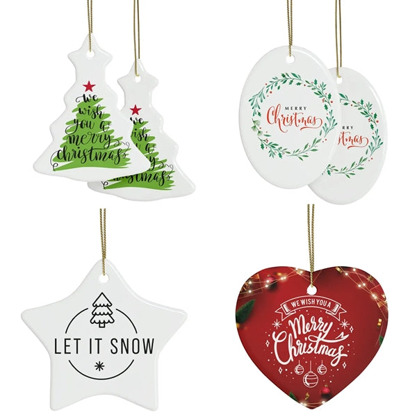 3" Sublimation Christmas Ceramic Ornament