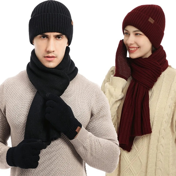 Winter Hats Scarf for Men with Touchscreen Gloves