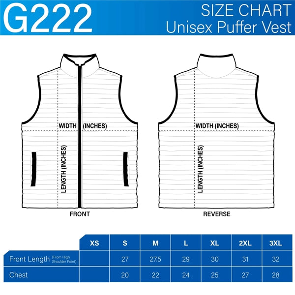 Unisex Puffer Vest - 100% Polyester