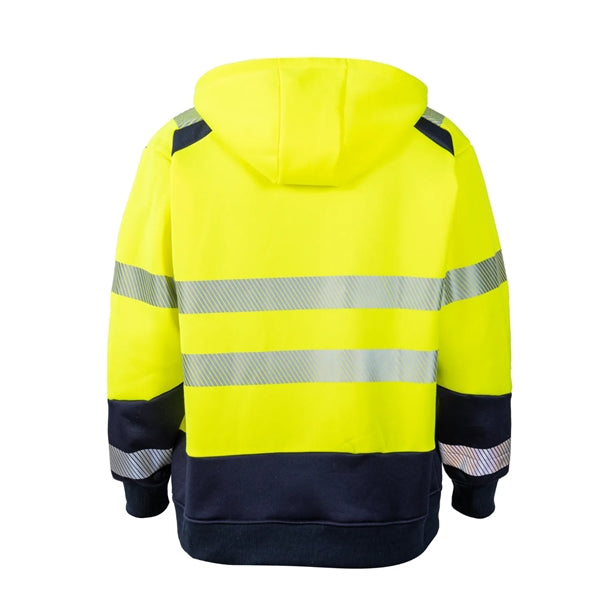 Hi Vis Class 3 Segmented Tape Safety Zipper Hoodie w/ Pocket