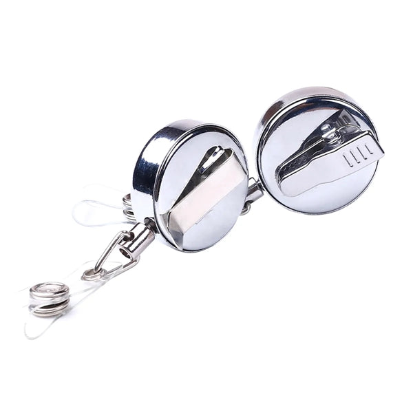 Metal Badge Reel With Retractable Swivel Alligator Clip