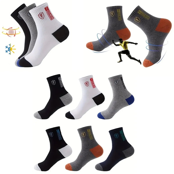 Men's Letter Print Fashion Casual Business Breathable Socks