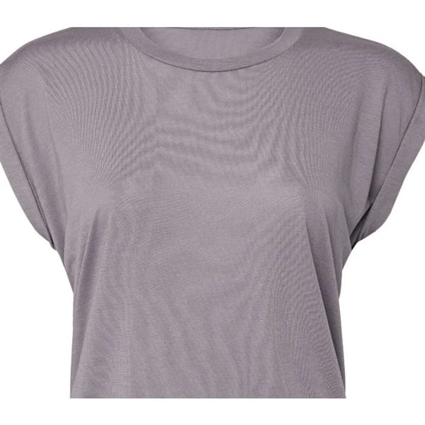 Bella + Canvas Ladies' Flowy Muscle T-Shirt With Rolled Cuff