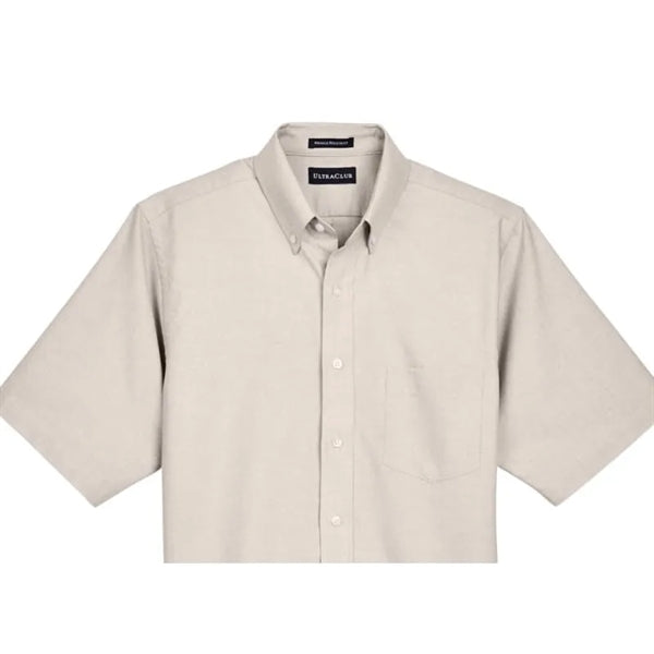 UltraClub Men's Classic Wrinkle-Resistant Short-Sleeve Ox...