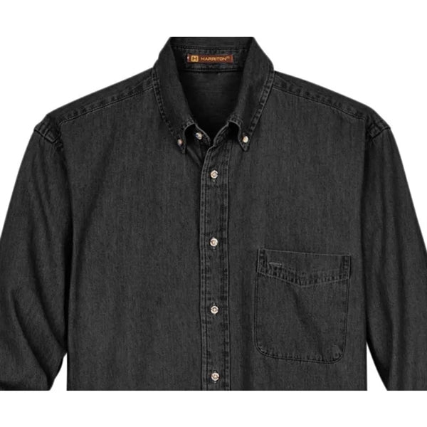 Harriton Men's Tall 6.5 Oz. Long-Sleeve Denim Shirt