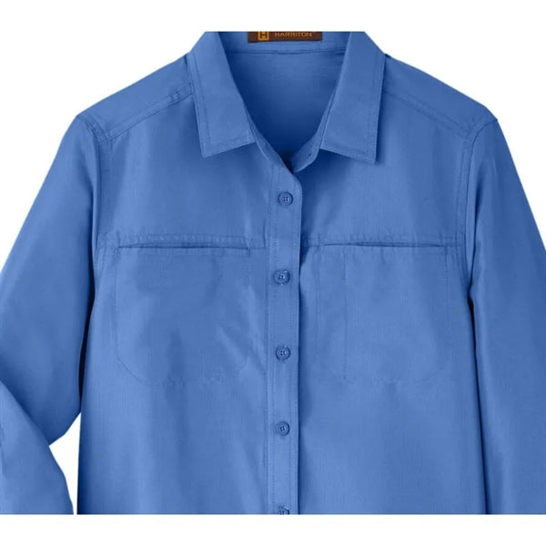 Harriton Ladies' Key West Long-Sleeve Performance Staff S...
