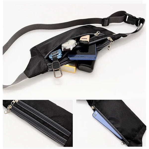 Waterproof Fanny pack With 3-Zipper Pockets