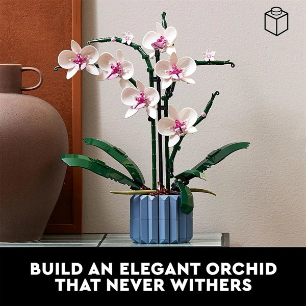 Orchid Artificial Plant Building Flowers Set Great Gift