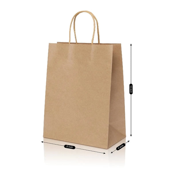 NATURAL KRAFT PAPER SHOPPER TOTE BAG - MEDIUM
