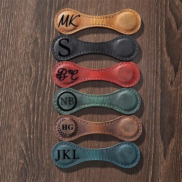 Personalized Magnetic Leather Bookmark