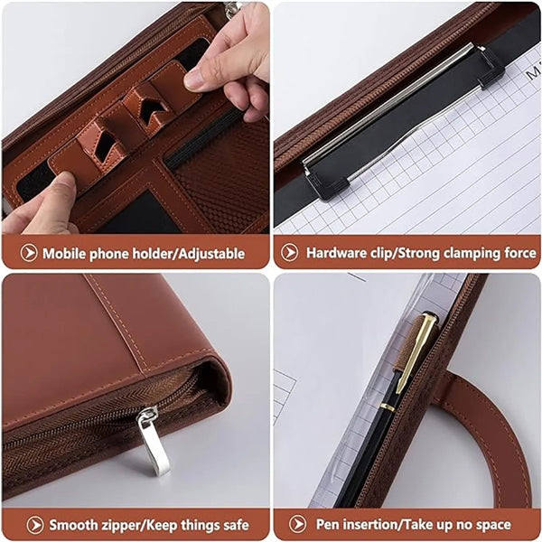A4 Business Padfolio Folder with Zipper