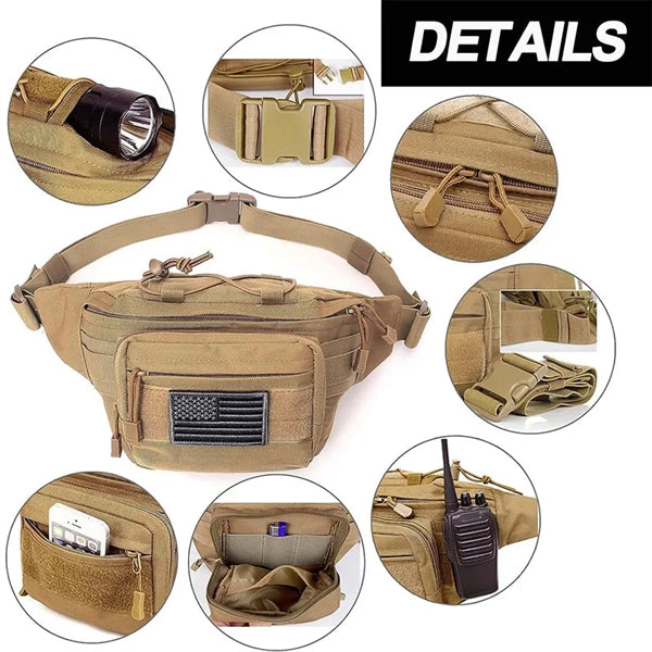 Tactical Fanny Pack Military Waist Bag Hip Belt Utility Fish