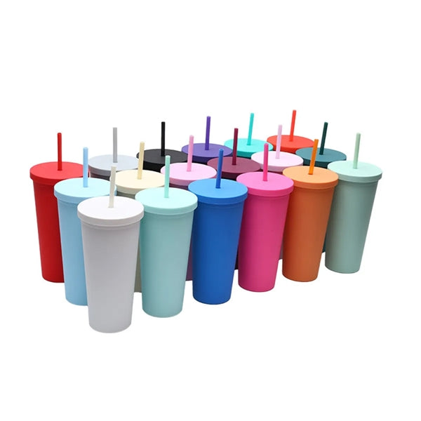 Modern Plastic Drinking Cups With Flat Lids
