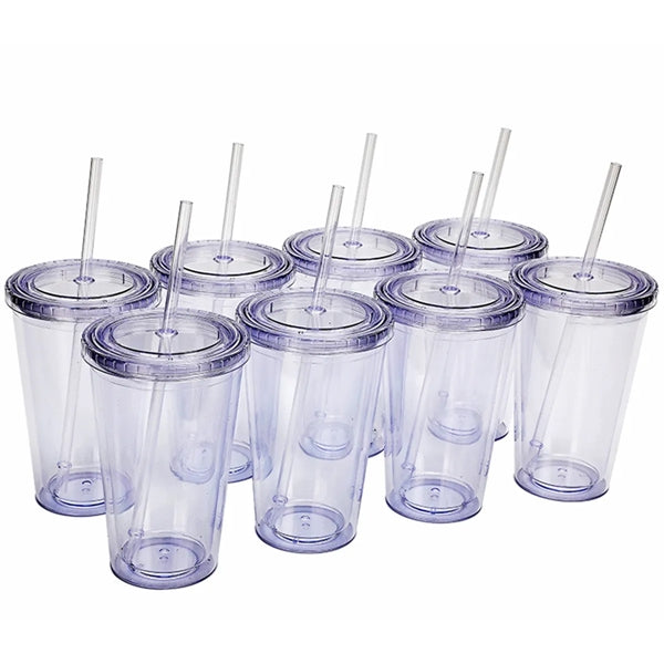 16Oz Classic Transparent Insulated Double Wall Tumbler Cup