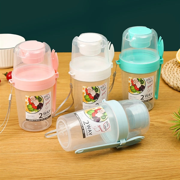 Doublelayer Salad Meal Shaker Cup