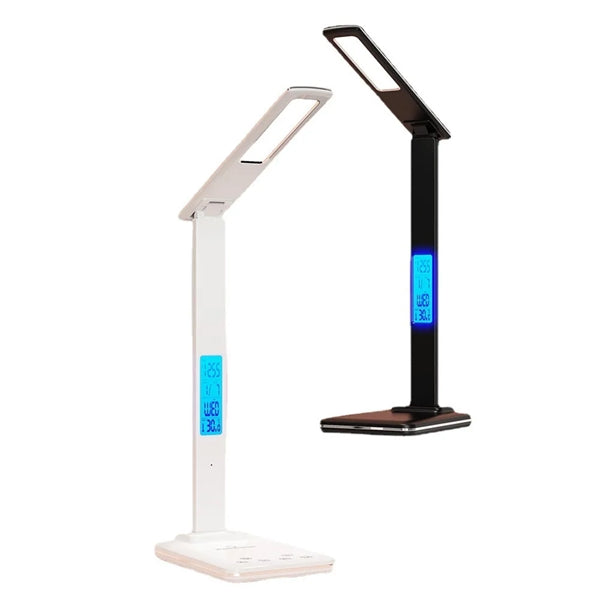 Foldable Smart Wireless Charging Table Lamp with Clock Alarm