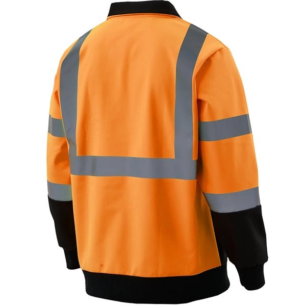 Hi Viz Class 3 Reflective Tape Safety Quarter Zip w/ Pocket