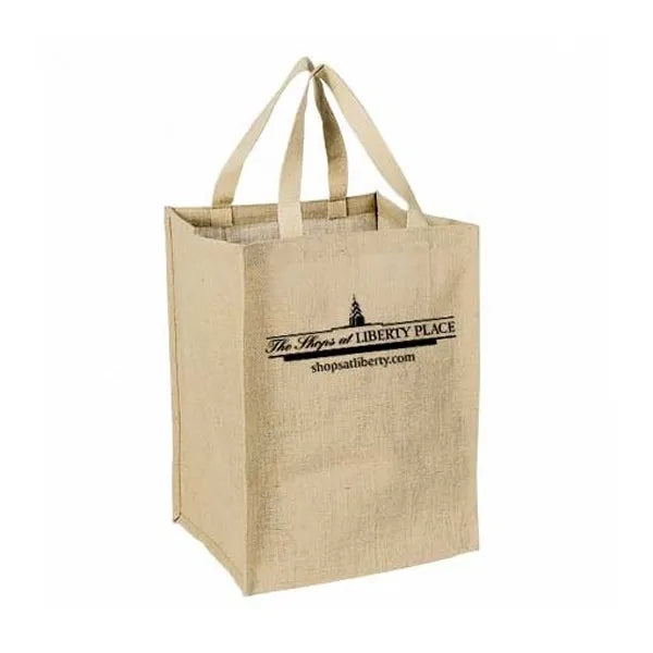 Jute Grocery tote with Cotton Webbed Handle