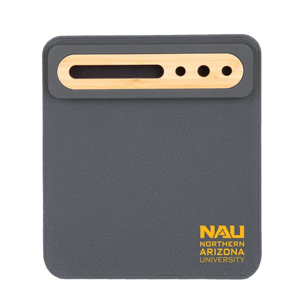 PU Mousepad w/ Bamboo Phone & Pen Holder