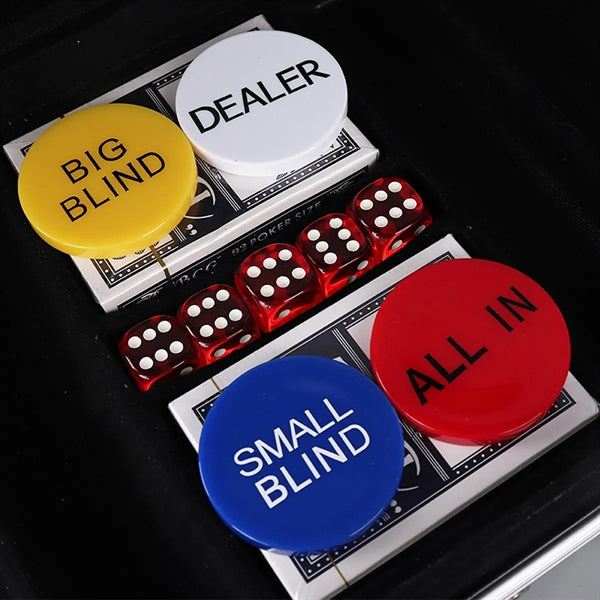 500 Striped Dice Chips Poker Set With Aluminum Case