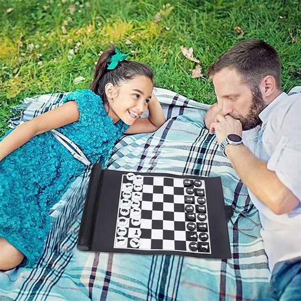 Folding Portable Travel Camping Board Games Chess Checkers