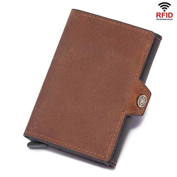 Mens Genuine Leather Card Holder Wallet