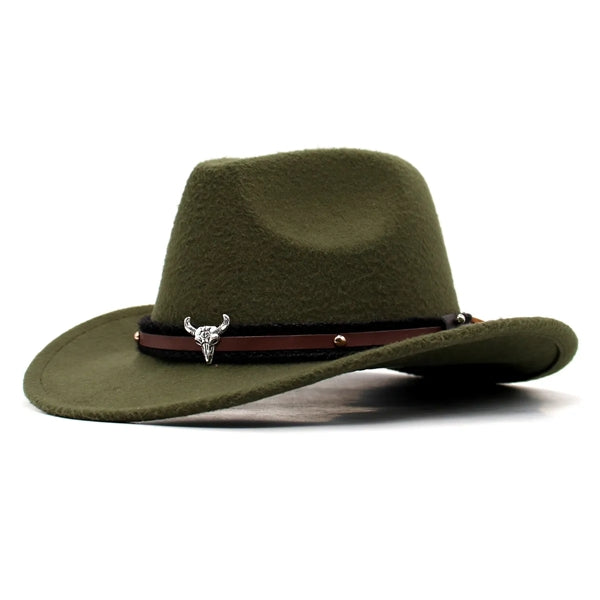 Unisex Classic Western Cowboy Men Felt Wide Brim Hats
